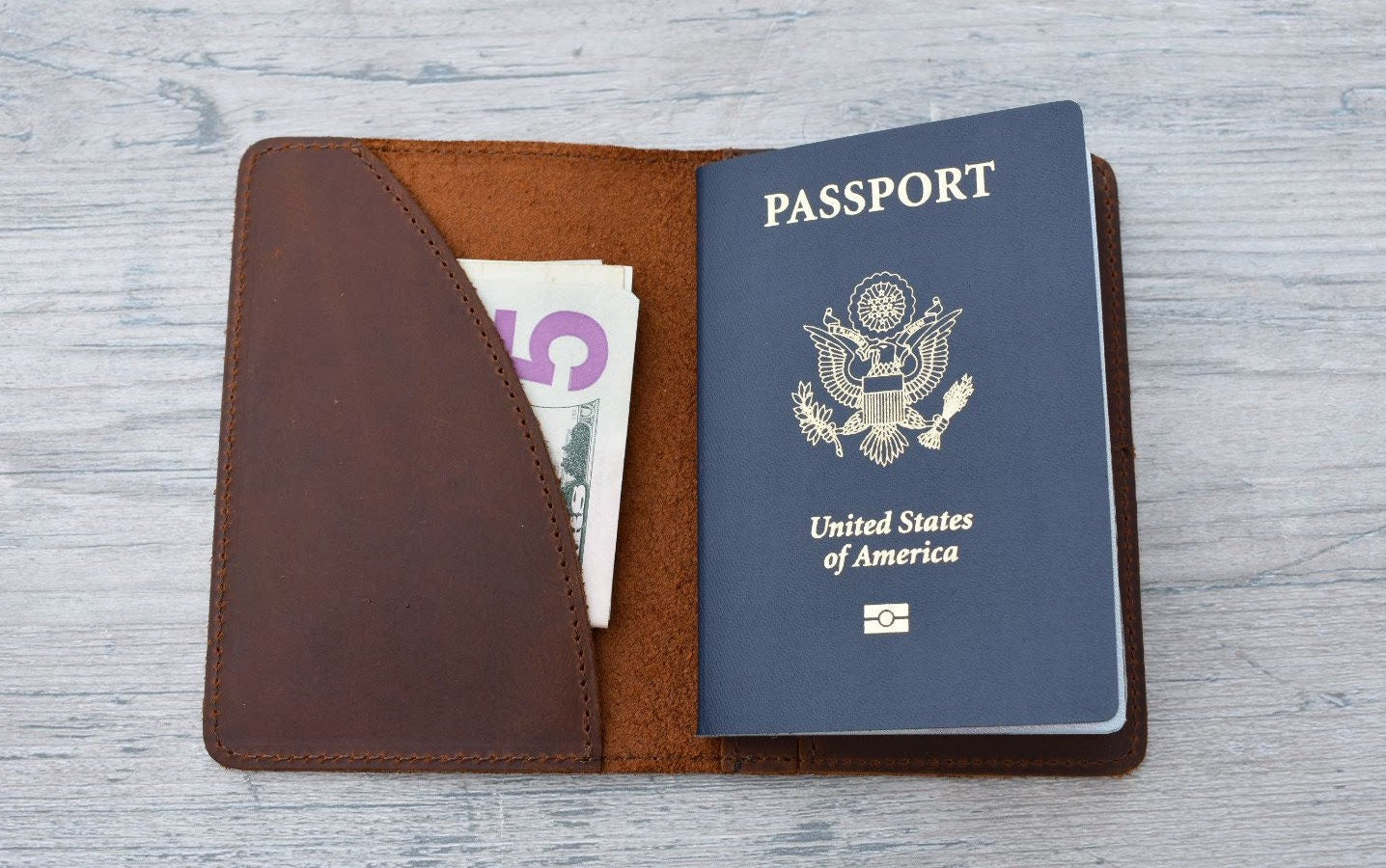 Personalized Leather Passport Holder - PH06