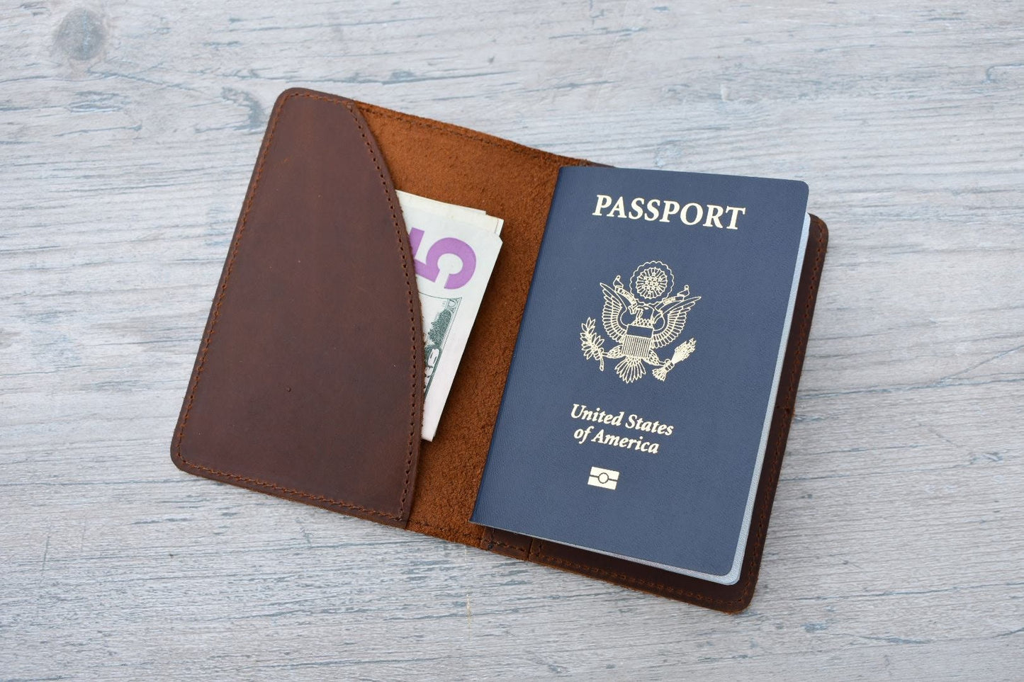 Personalized Leather Passport Holder - PH06