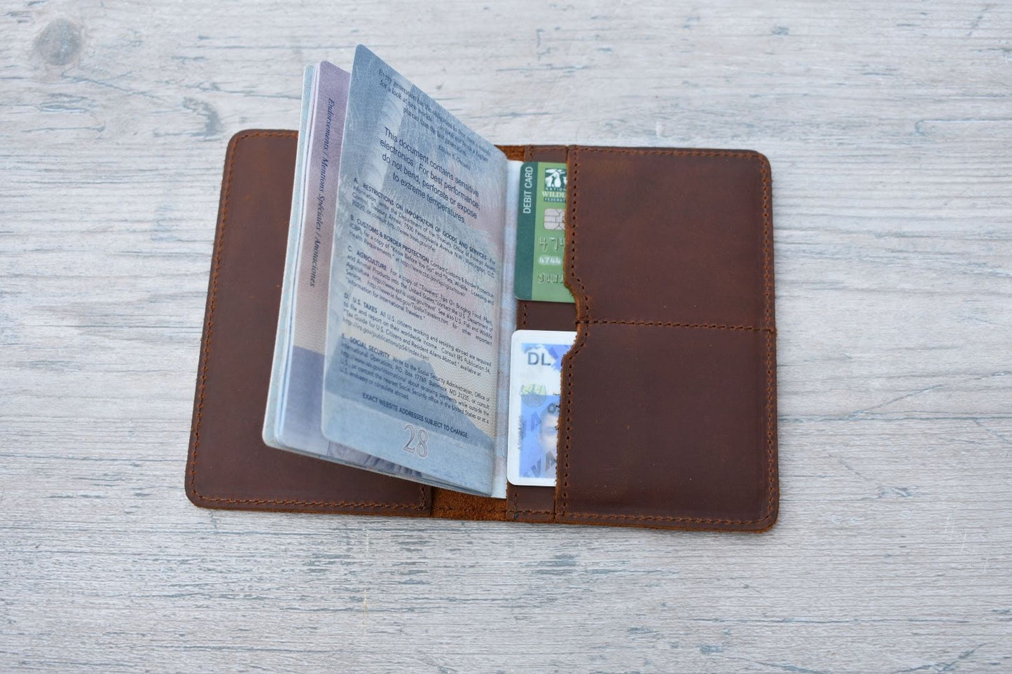 Personalized Leather Passport Holder - PH06