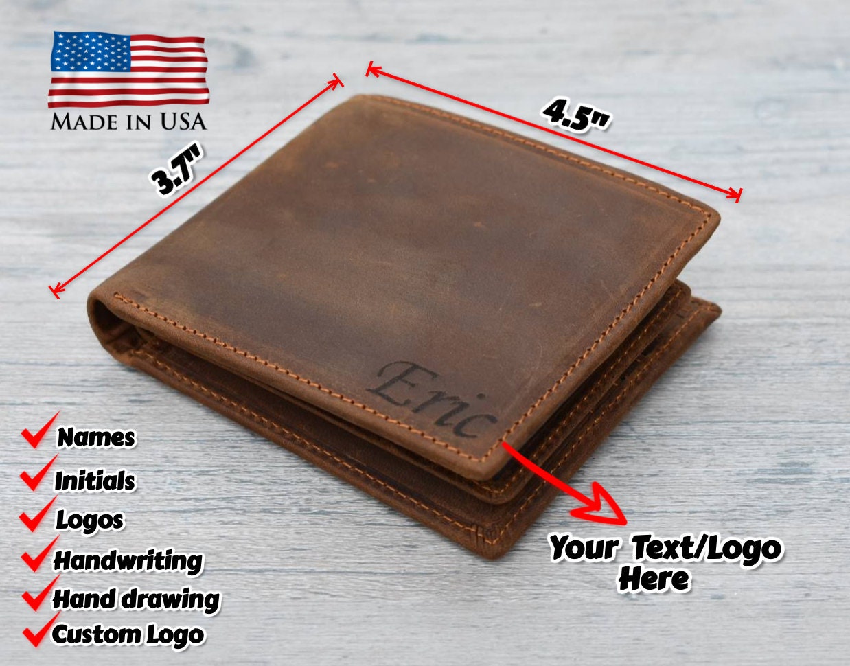 Personalized Leather Wallet - PH18