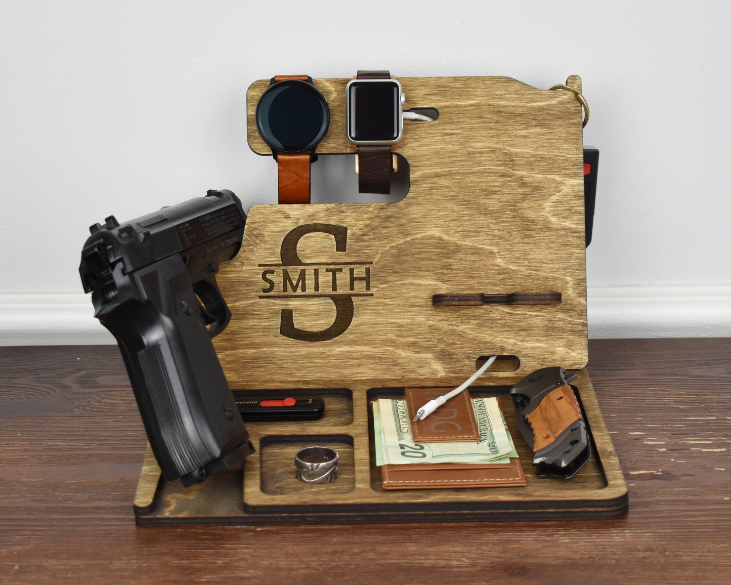 Personalized Phone Charging Station with Gun Holder - GS04