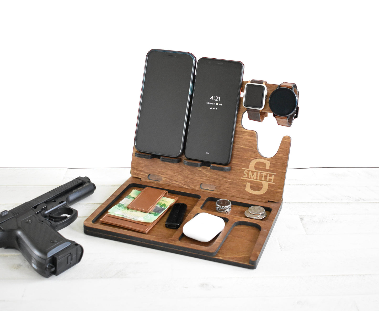 Wooden Docking Station for 2 Phones - SL02