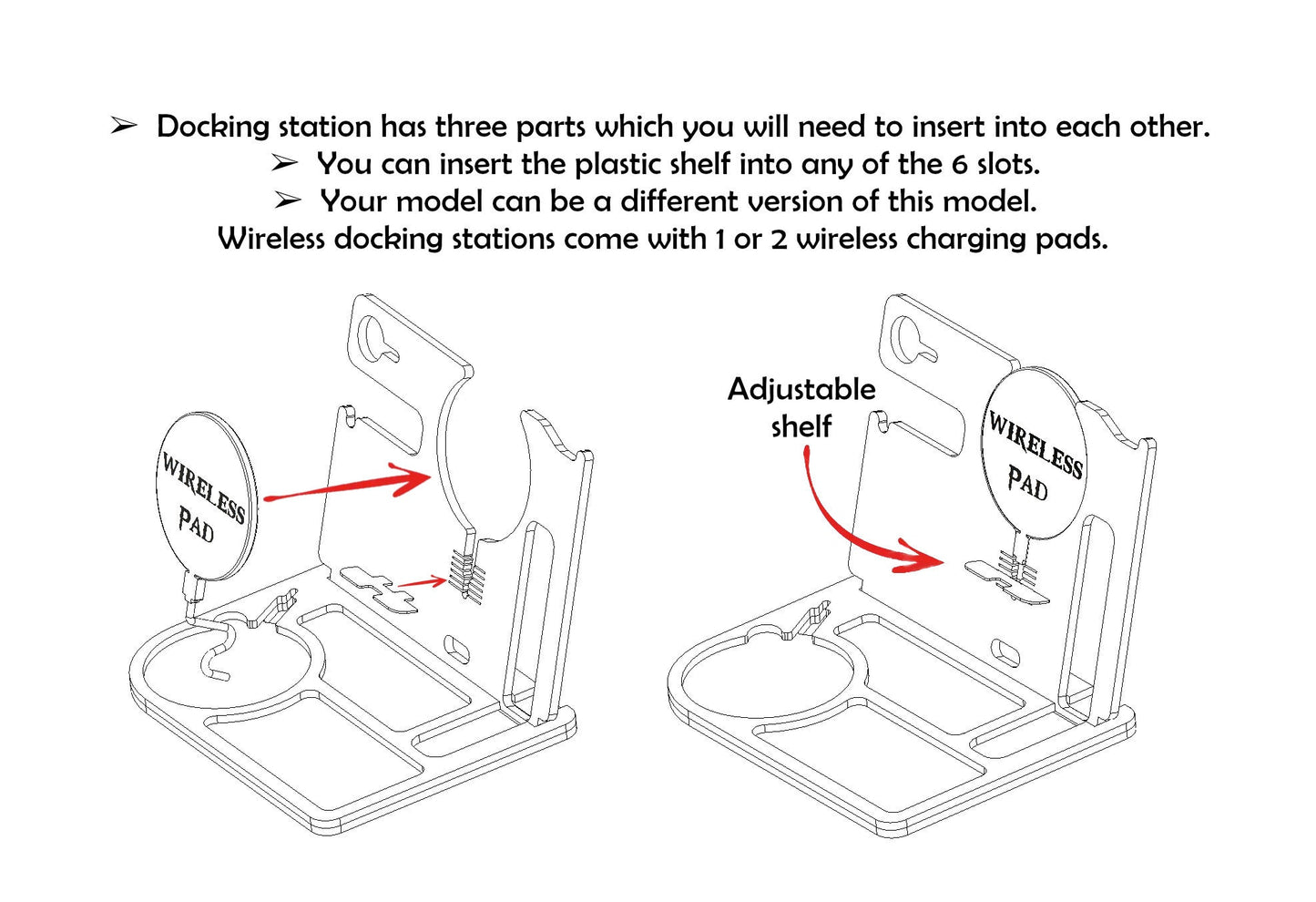 Wireless Docking Station for Gun (2 wireless charging pads) - GS10