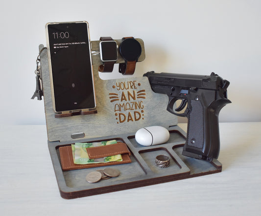 Wooden Docking Station with Gun Holder - SL01