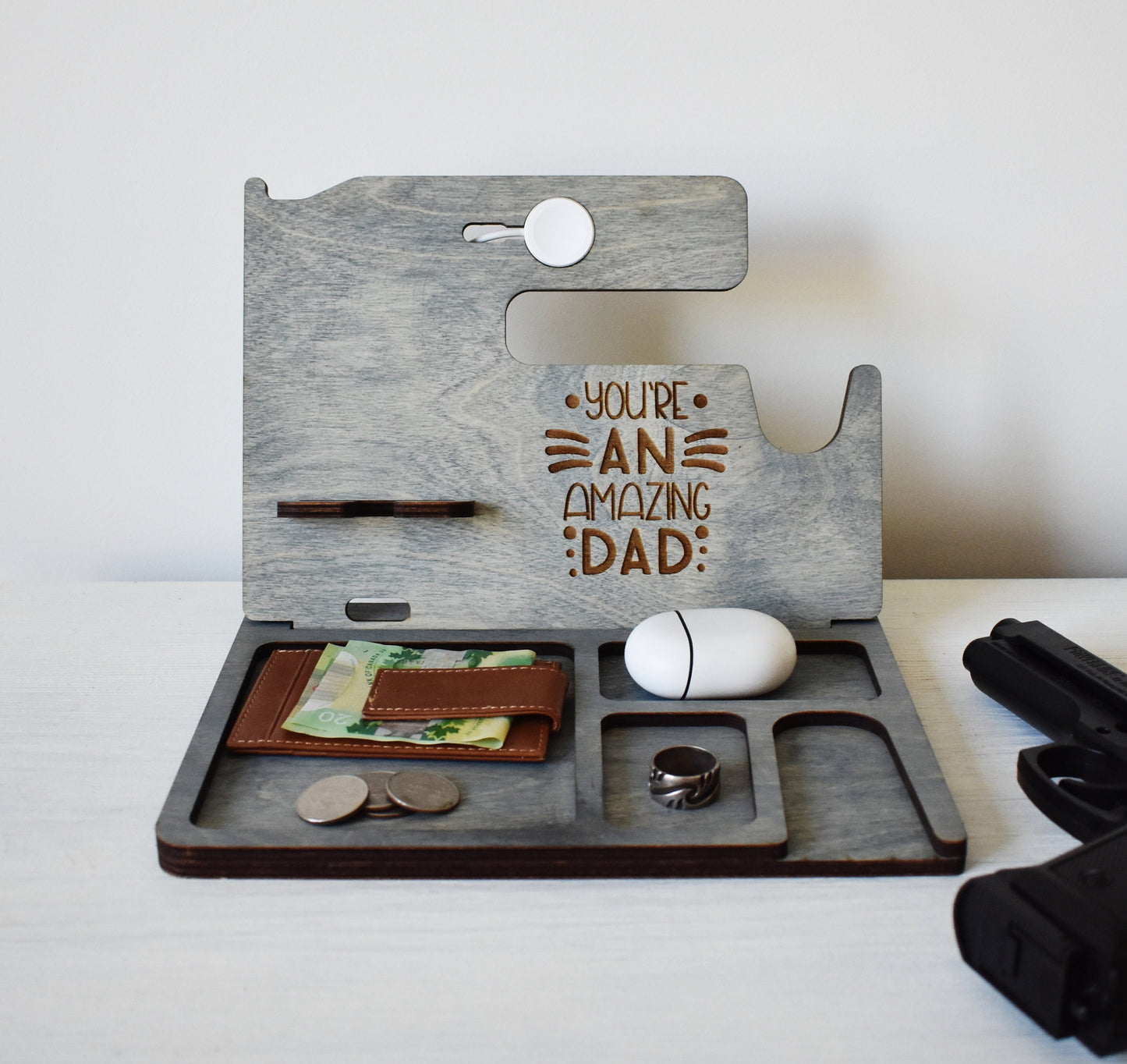 Wooden Docking Station with Gun Holder - SL01