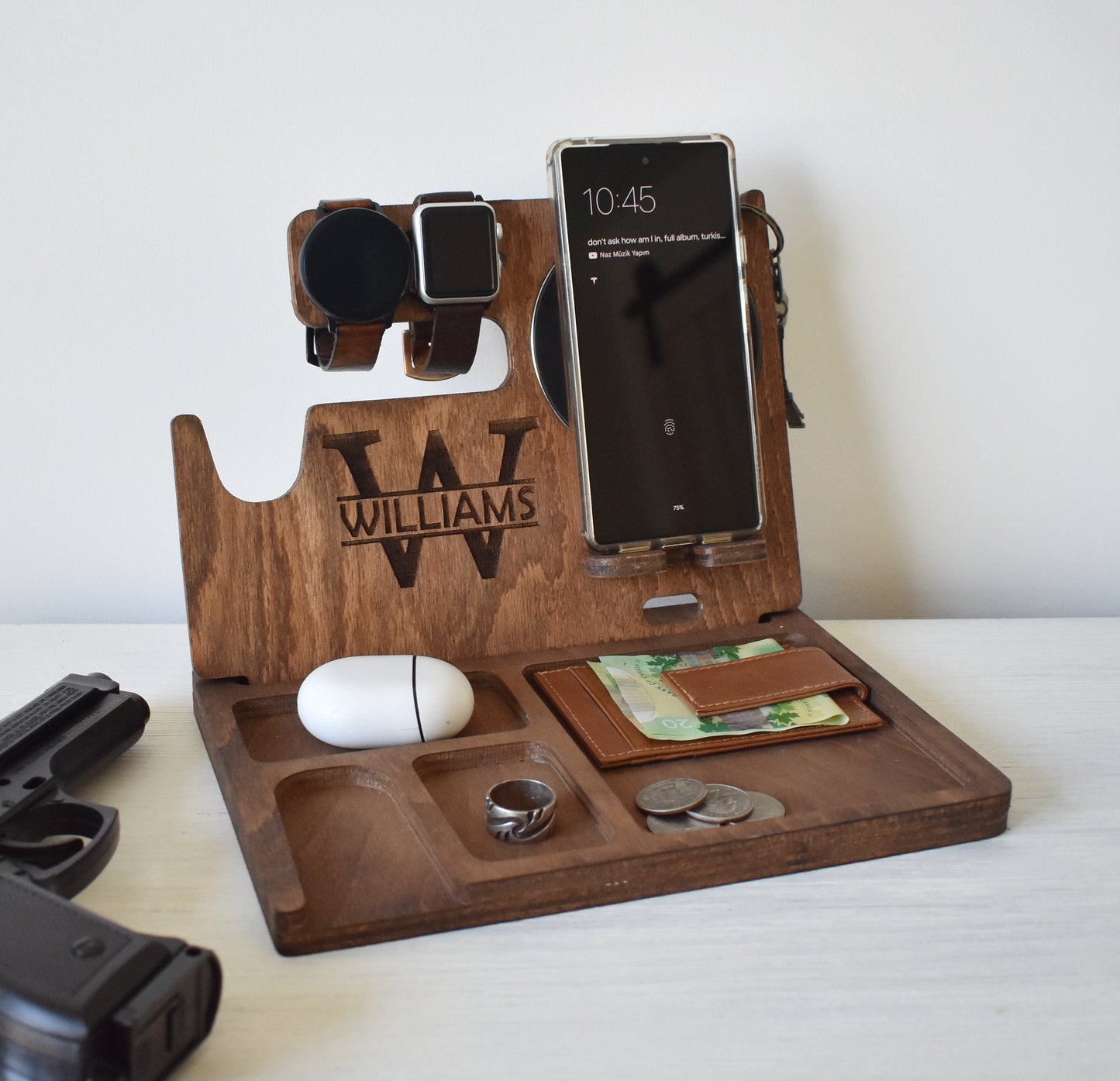 Wireless Phone Charging Station with Gun Holder - DK03