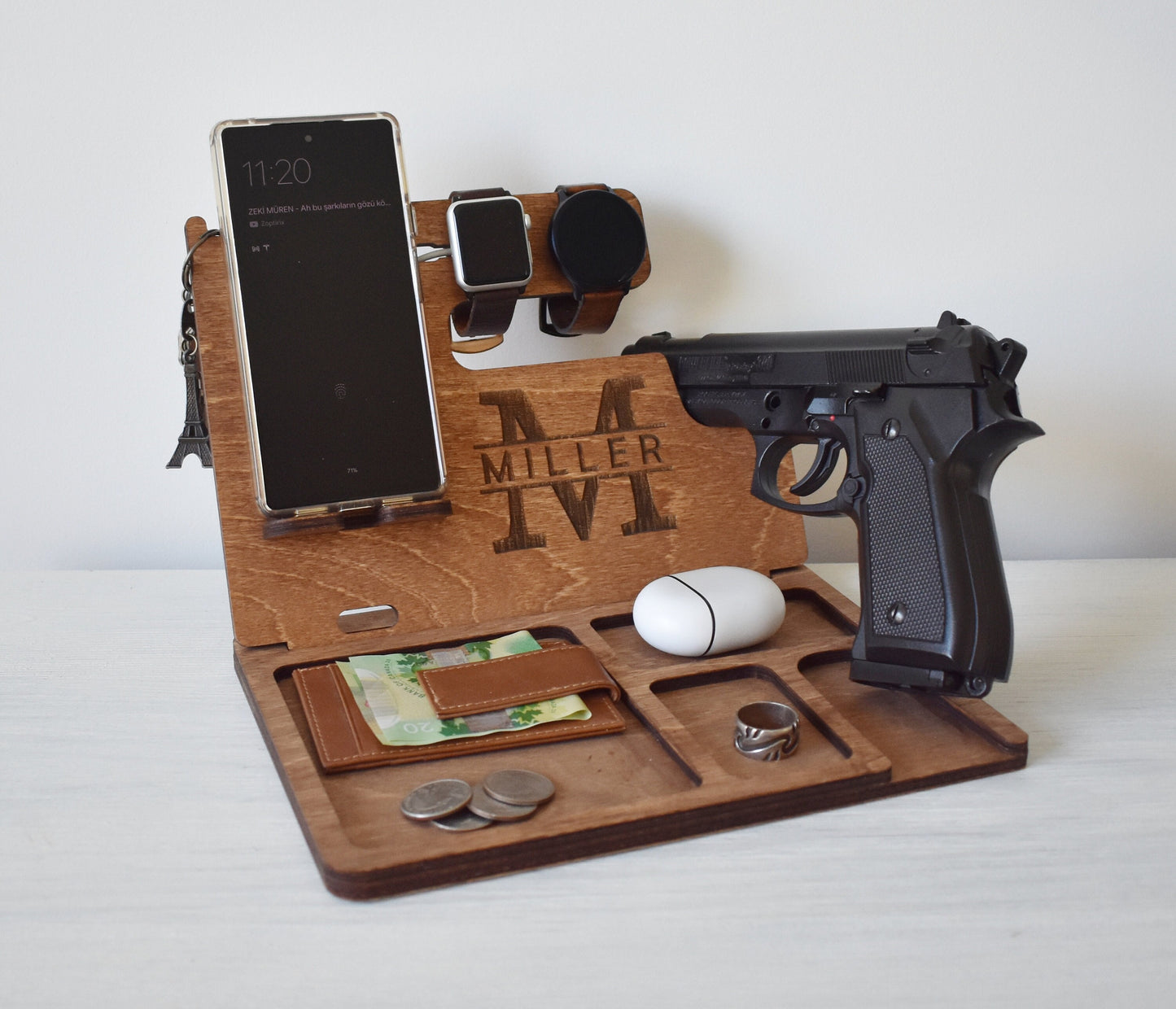 Wooden Docking Station  with Gun Holder - SL13