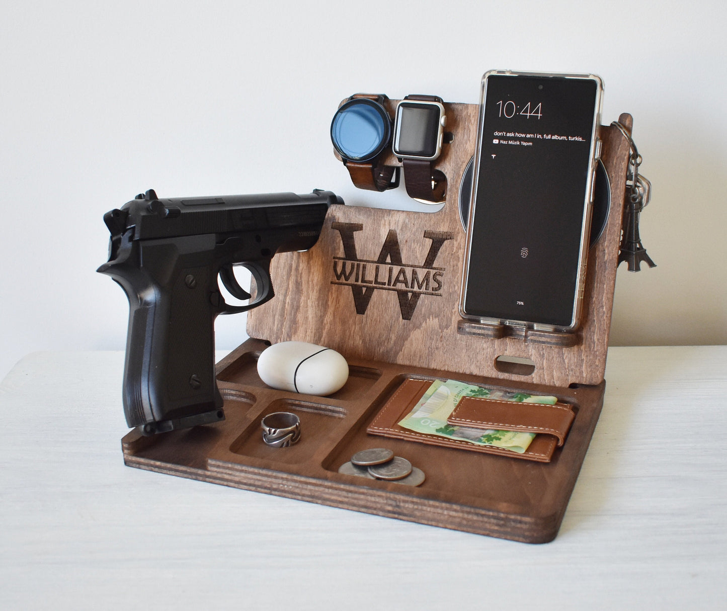 Wireless Phone Charging Station with Gun Holder - DK03